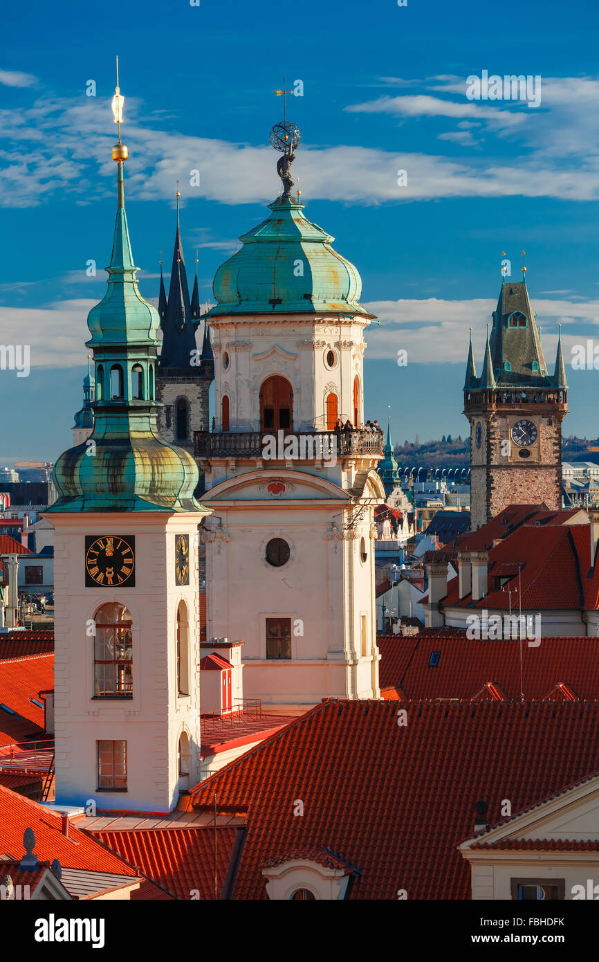 Veduta aerea della città vecchia di Praga, Repubblica Ceca Foto Stock