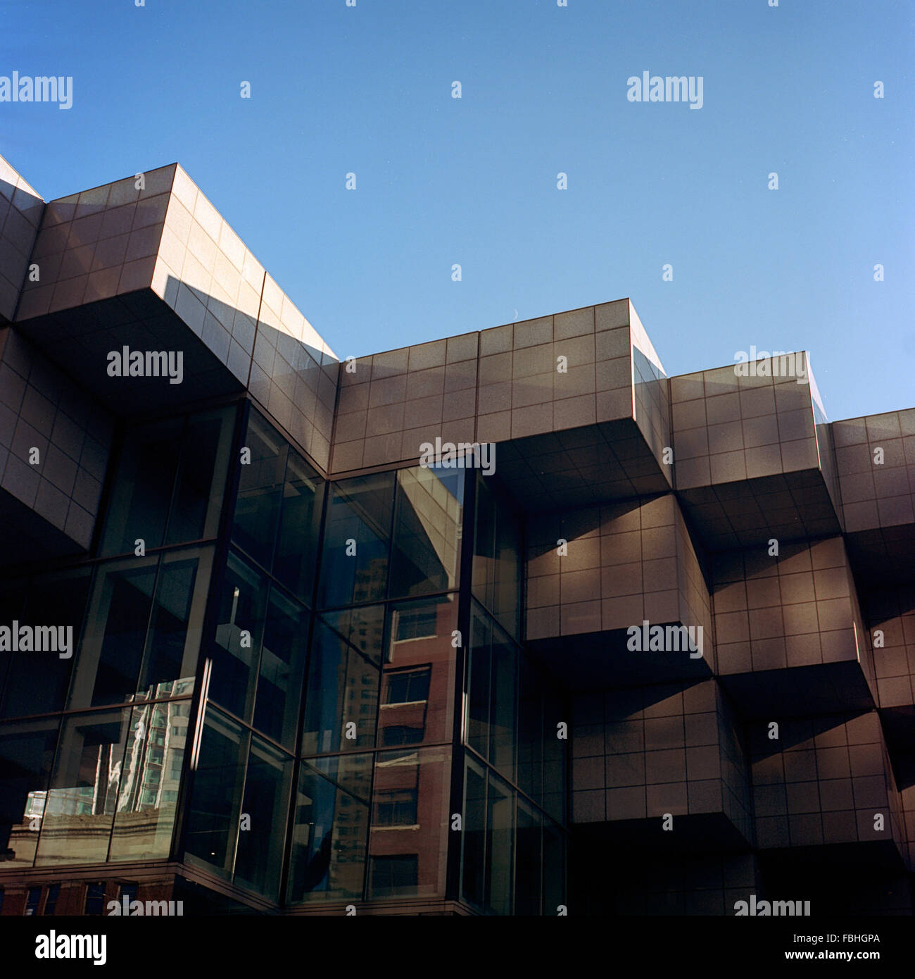 Dettagli architettonici di Detroit edificio moderno Foto Stock