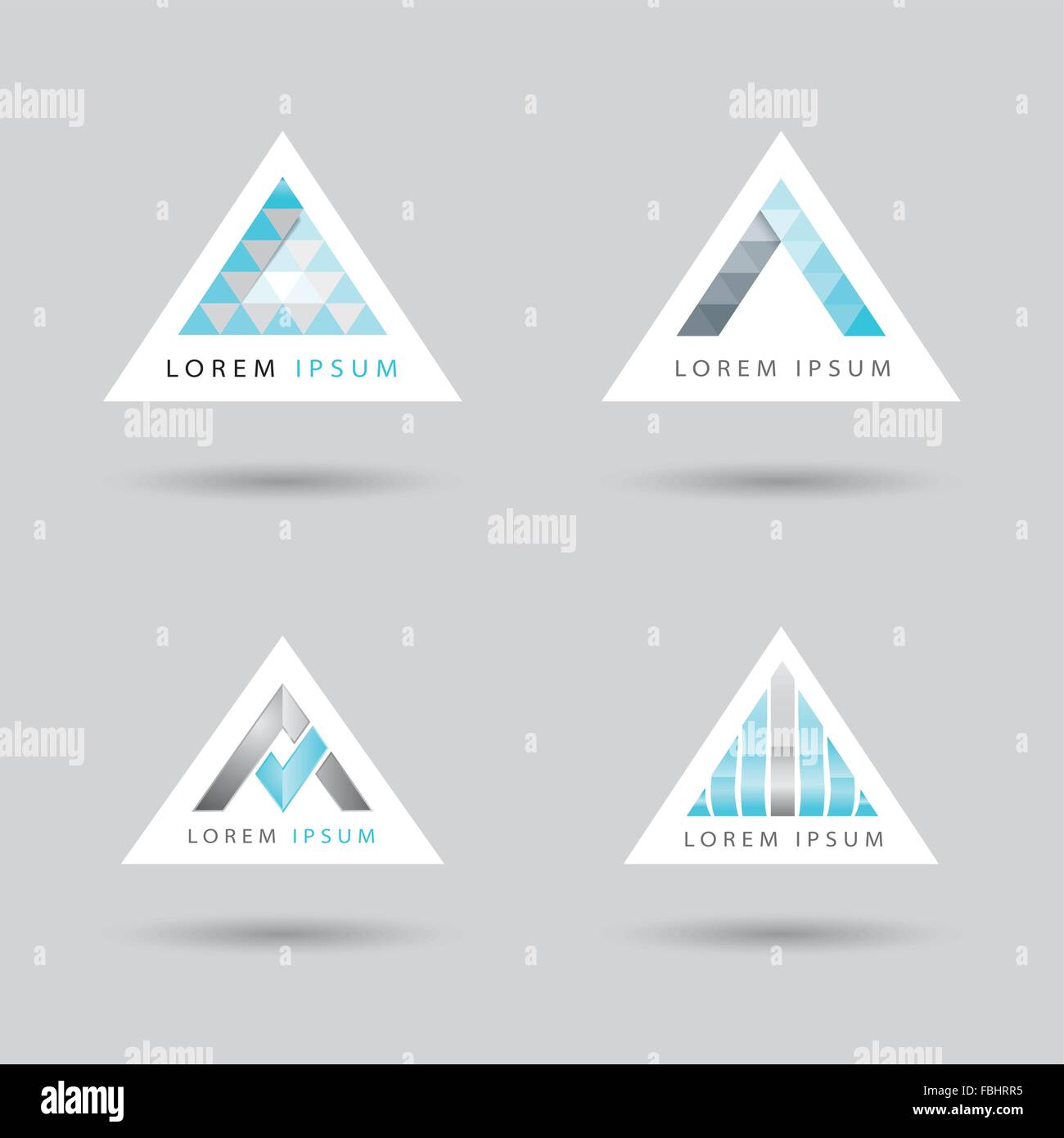 Set di loghi con una freccia o un triangolo logo sagomato Illustrazione Vettoriale
