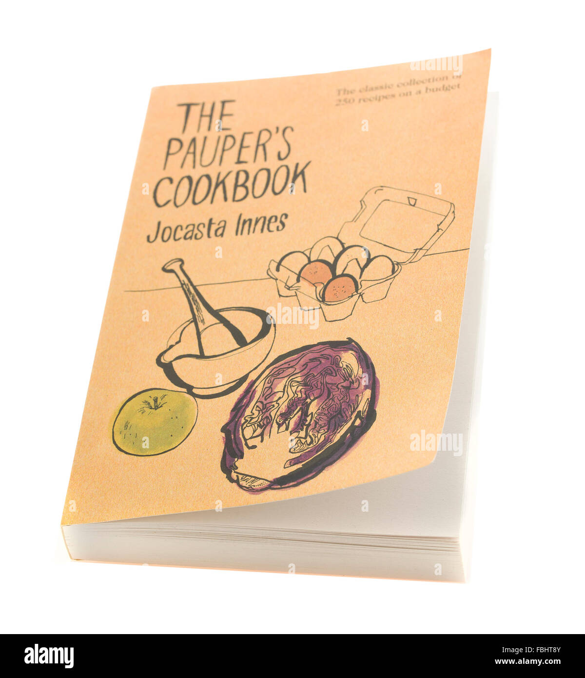 La Paupers Cookbook da Jocasta Innes su sfondo bianco Foto Stock