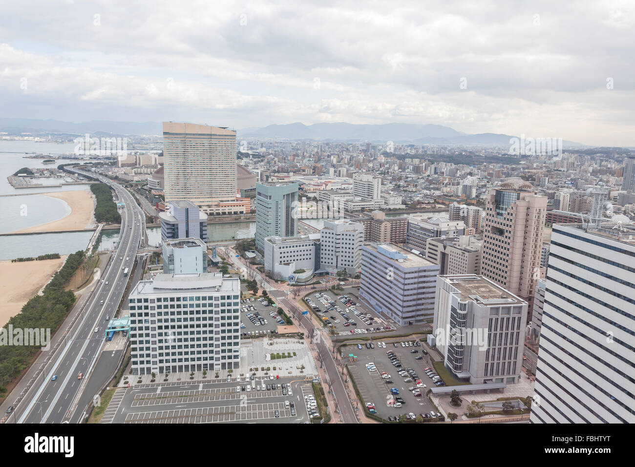 Paesaggio urbano di Fukuoka in Giappone Foto Stock