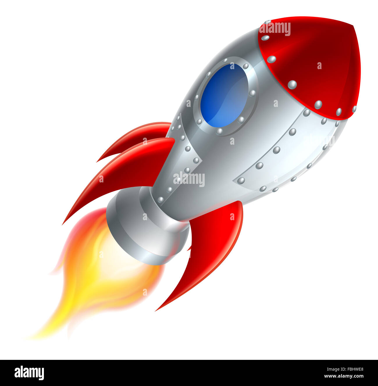 Una illustrazione di un cartoon razzo spaziale nave o nave spaziale Foto Stock