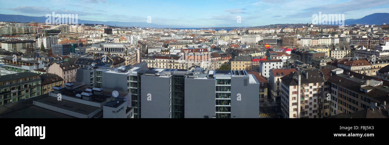 Vista panoramica di Ginevra, Svizzera Foto Stock