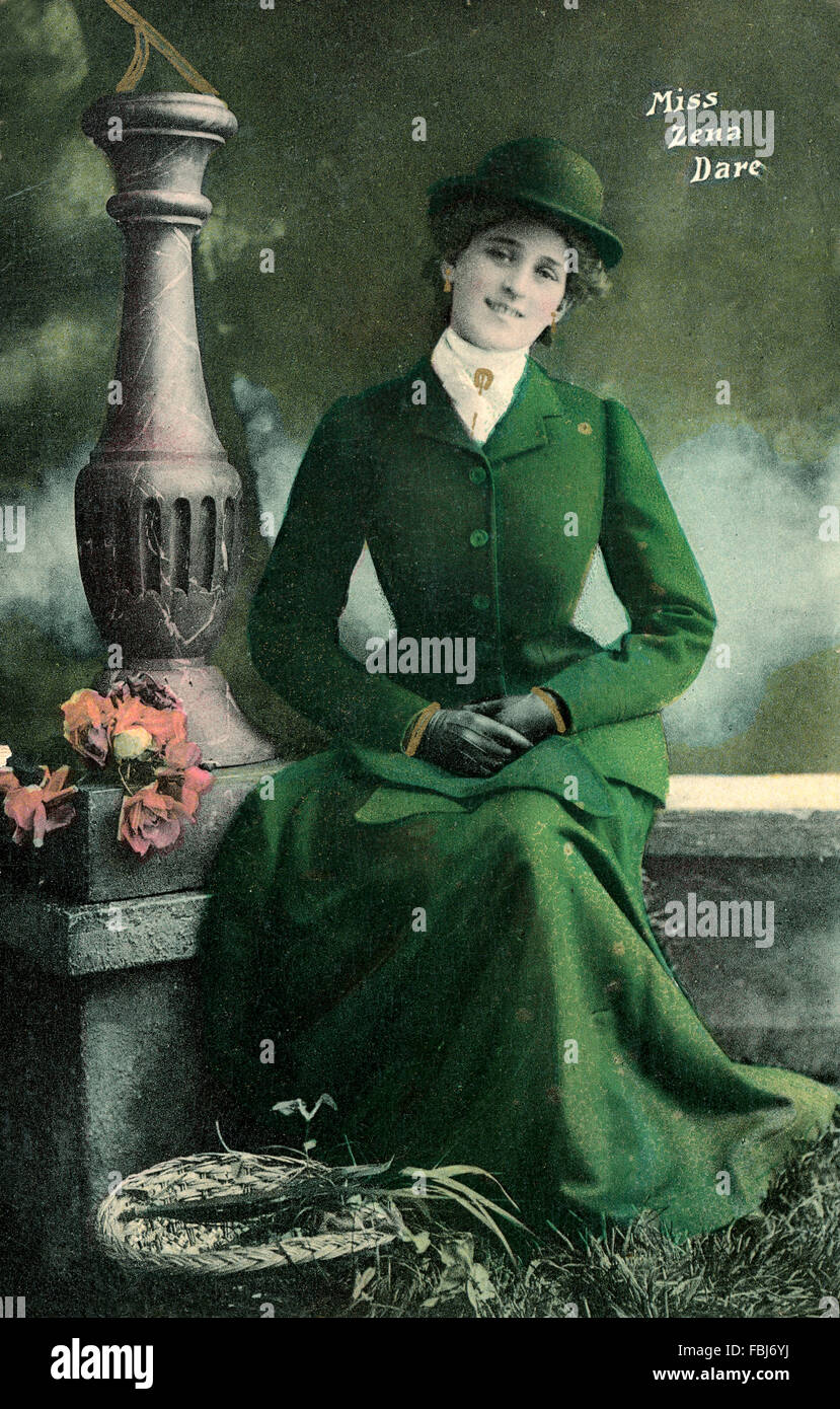Cartolina, storico, Miss Zena osare, Foto Stock