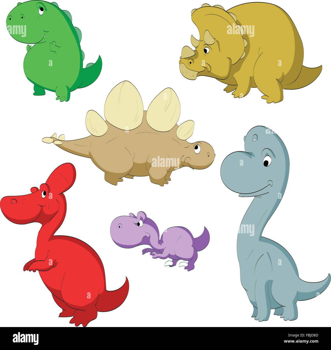 Carino dinosauri collezione. Illustrazione Vettoriale
