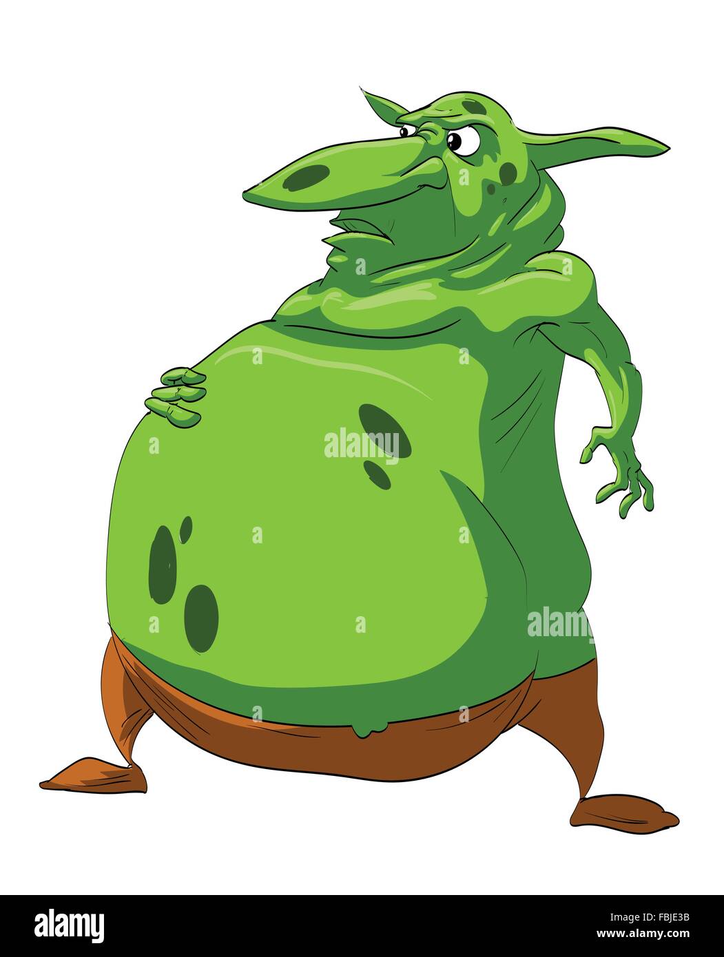 Cartoon Green Goblin. Illustrazione Vettoriale
