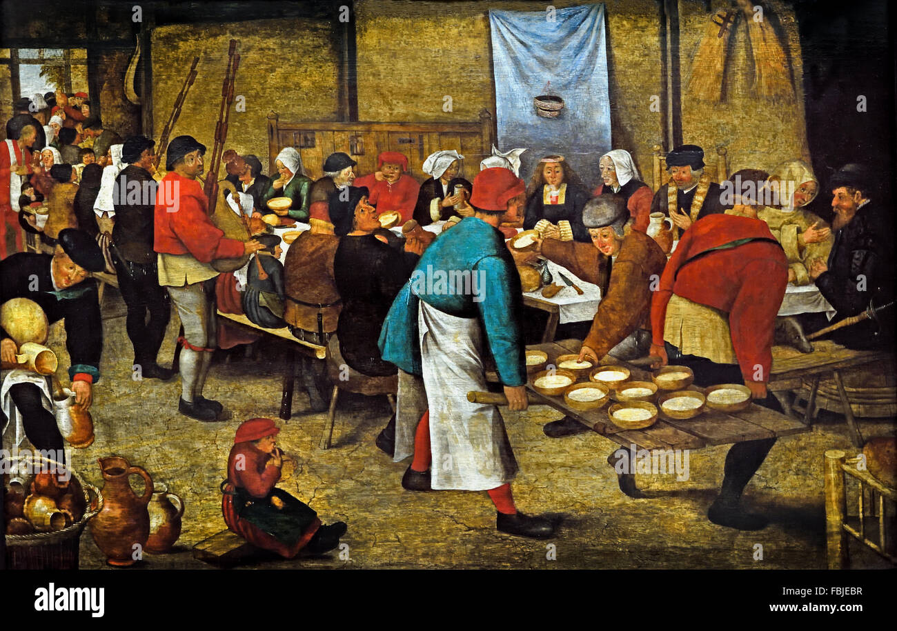 PIETER Brueghel il Giovane 1616-1647 Il matrimonio contadino belga fiamminga del Belgio Foto Stock