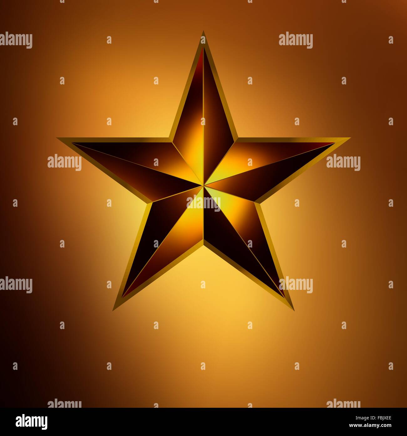 Illustrazione di una stella rossa su oro. EPS 8 Illustrazione Vettoriale