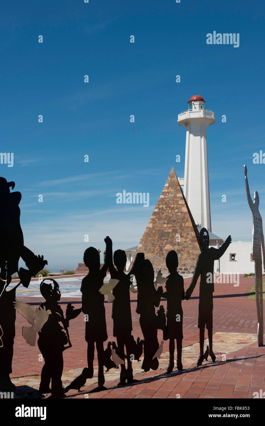Faro e piramide sul Donkin Riserva, Port Elizabeth Nelson Mandela Bay comune, Eastern Cape Province, Sud Africa Foto Stock