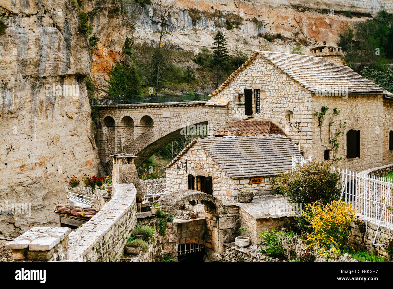 Saint-Chely-du-Tarn, Gorges du Tarn, Sainte-Enimie, Lozère, Francia Foto Stock