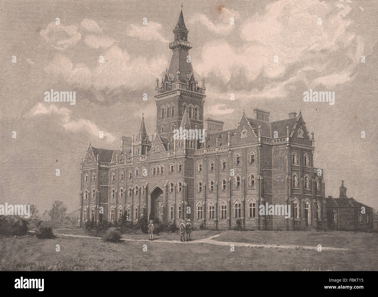 ORMOND College. MELBOURNE. Australia, antica stampa 1888 Foto Stock