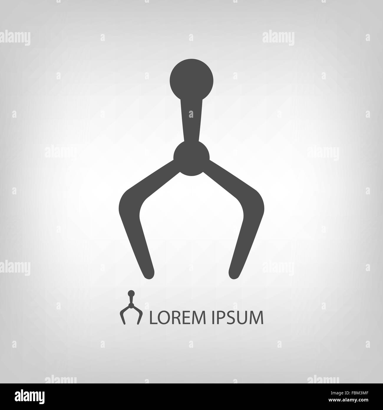 Mano meccanica, logo robot Illustrazione Vettoriale