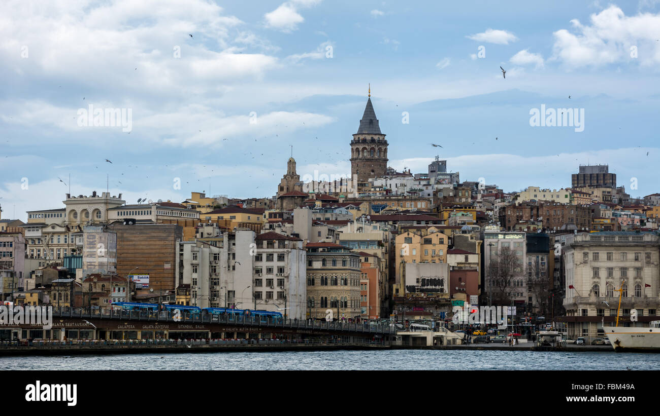 Torre Galata e Karaköy Istanbul Foto Stock