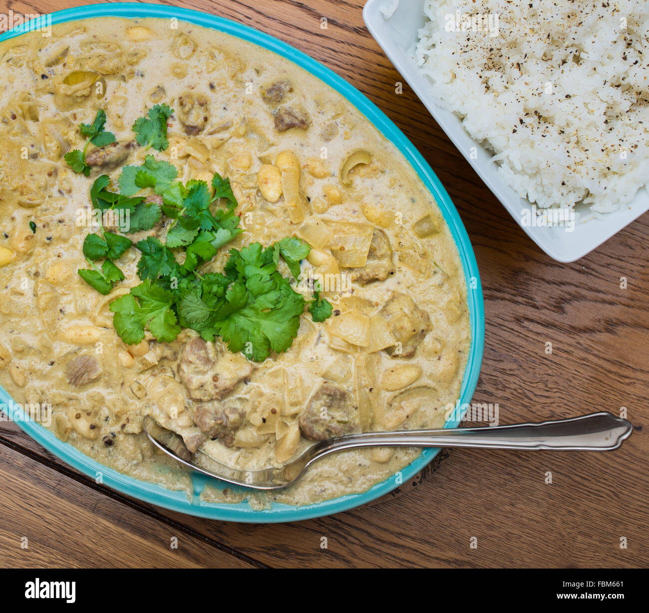 Curry di agnello (Shahi Korma) pronto per servire Foto Stock
