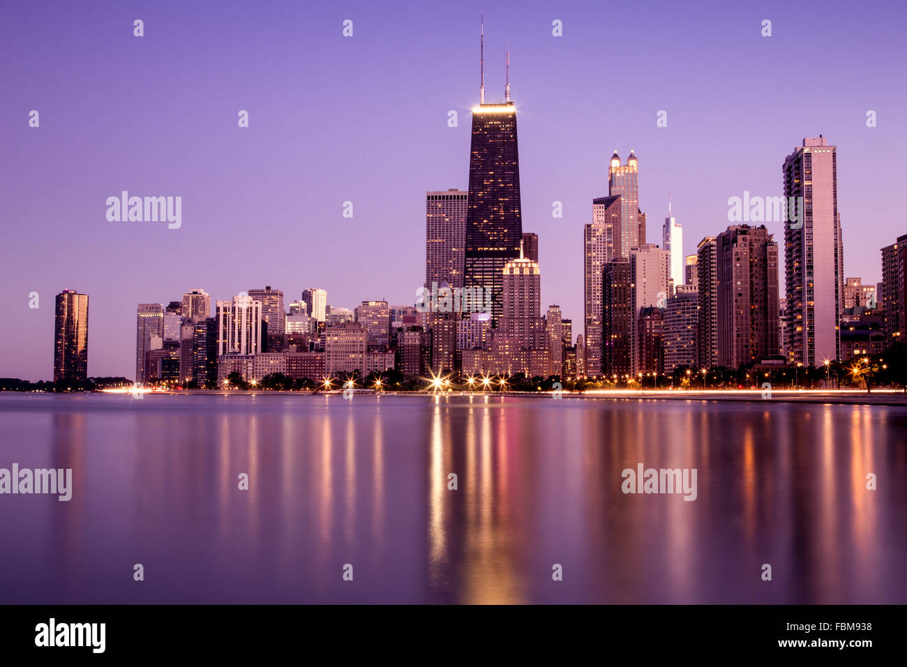 Chicago Skyline, Illinois, Stati Uniti Foto Stock