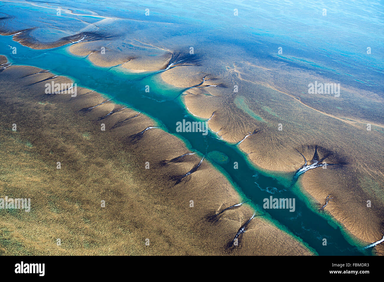 Vista aerea di Montgomery Reef, Kimberley, Australia Foto Stock