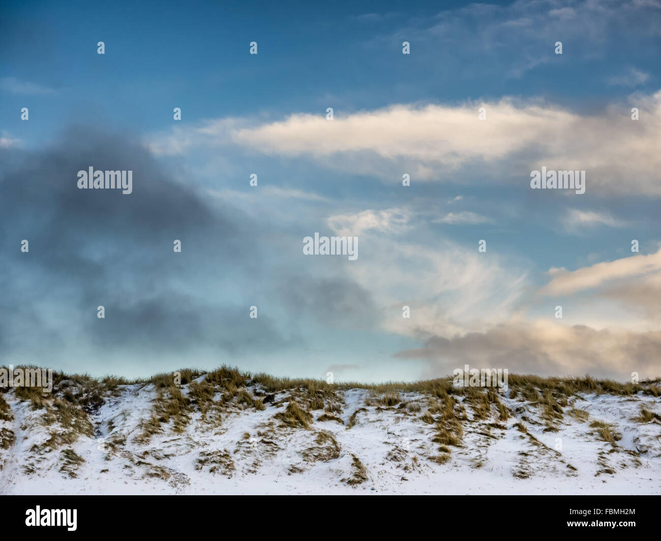 Dune presso il Danish costa del Mare del Nord a Vejrs beach Foto Stock