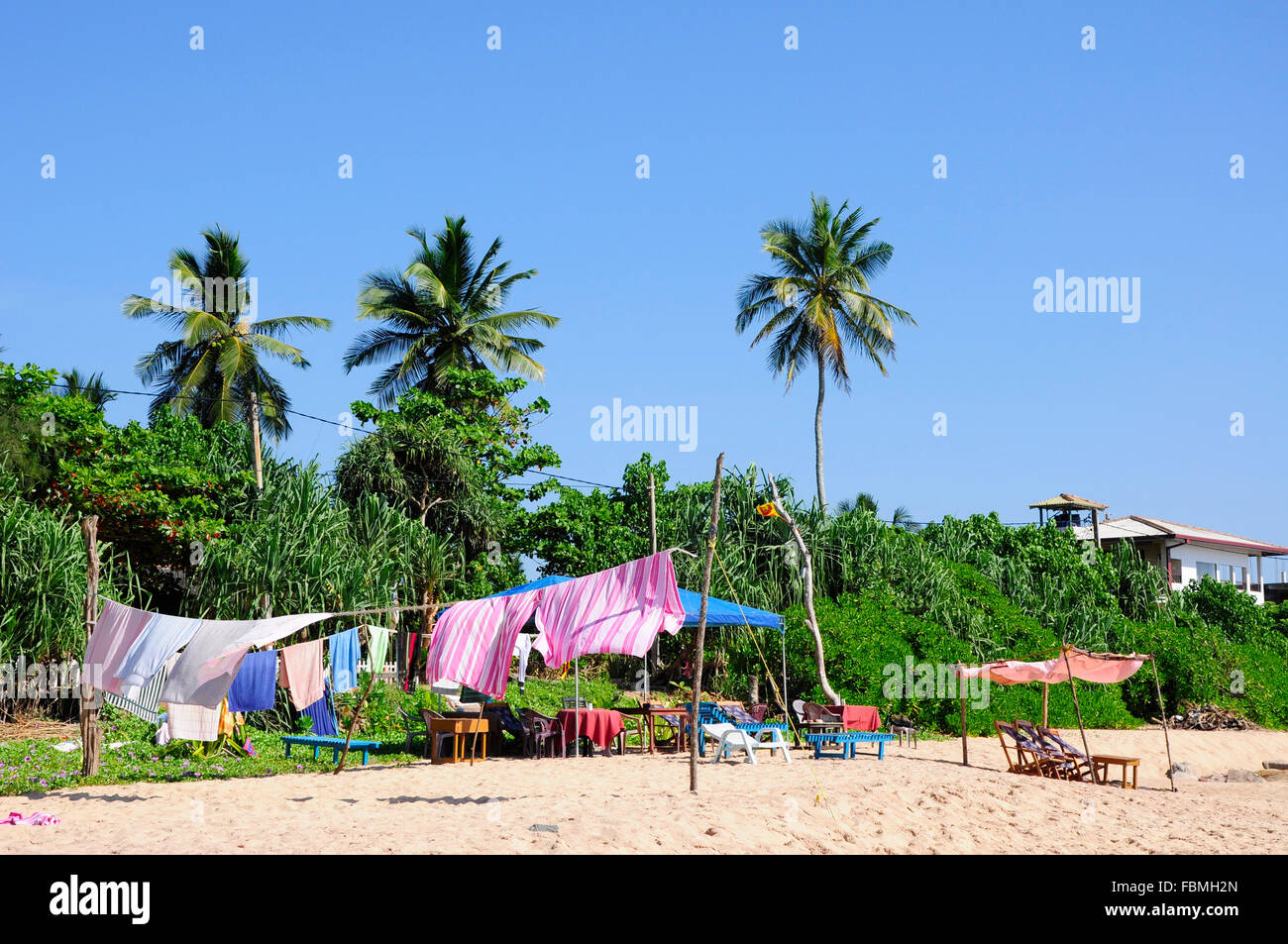 Servizio lavanderia giornata sulla spiaggia Foto Stock