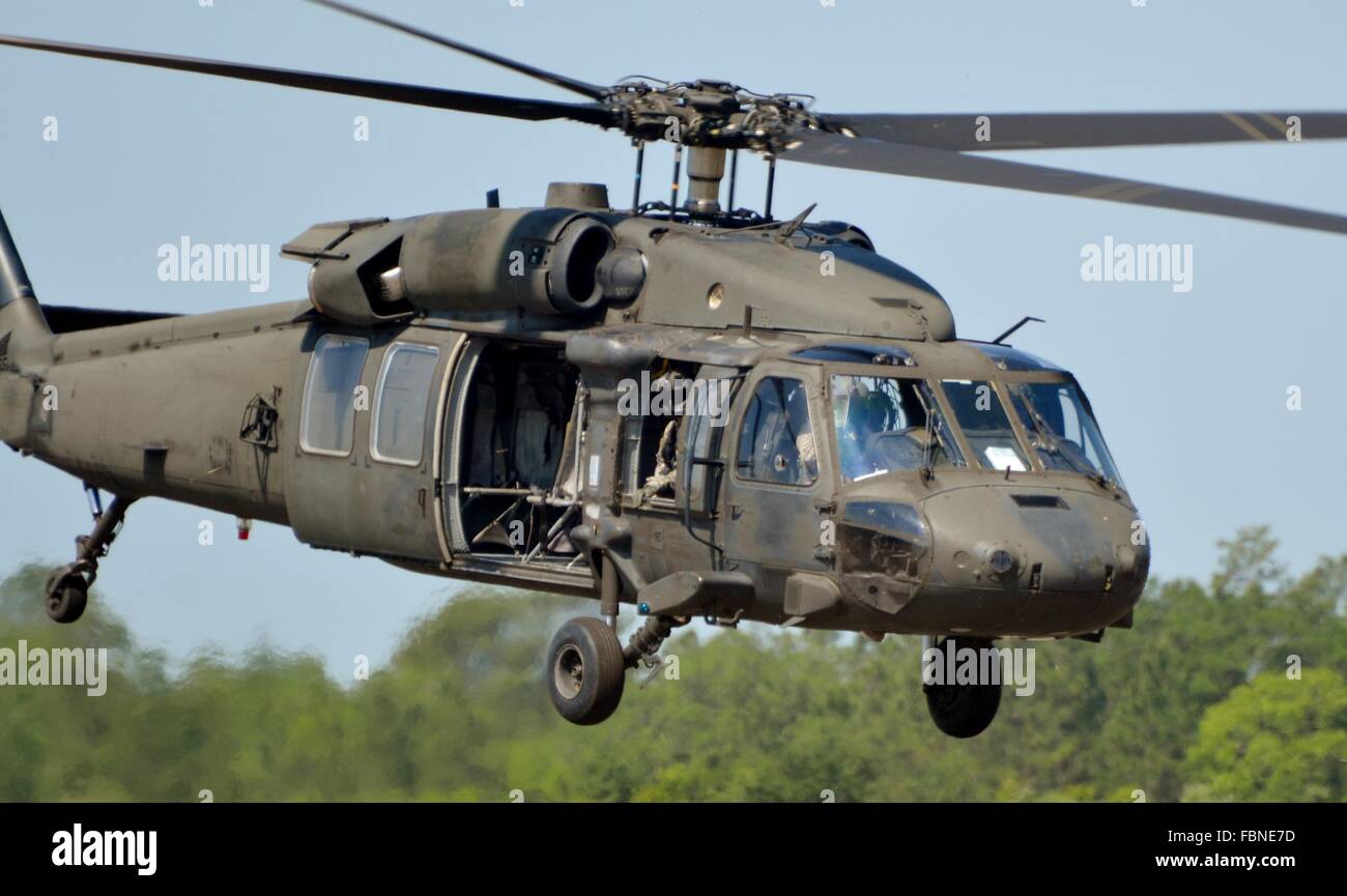 Un UH-60 Blackhawk azionato dall'esercito Rangers Foto Stock