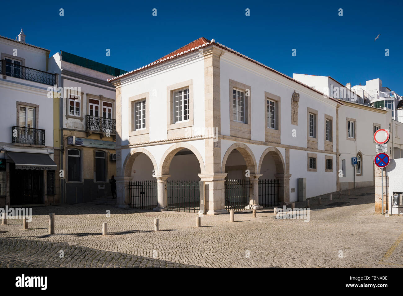 Il mercato degli schiavi edificio in piazza a Lagos, Portogallo. Foto Stock