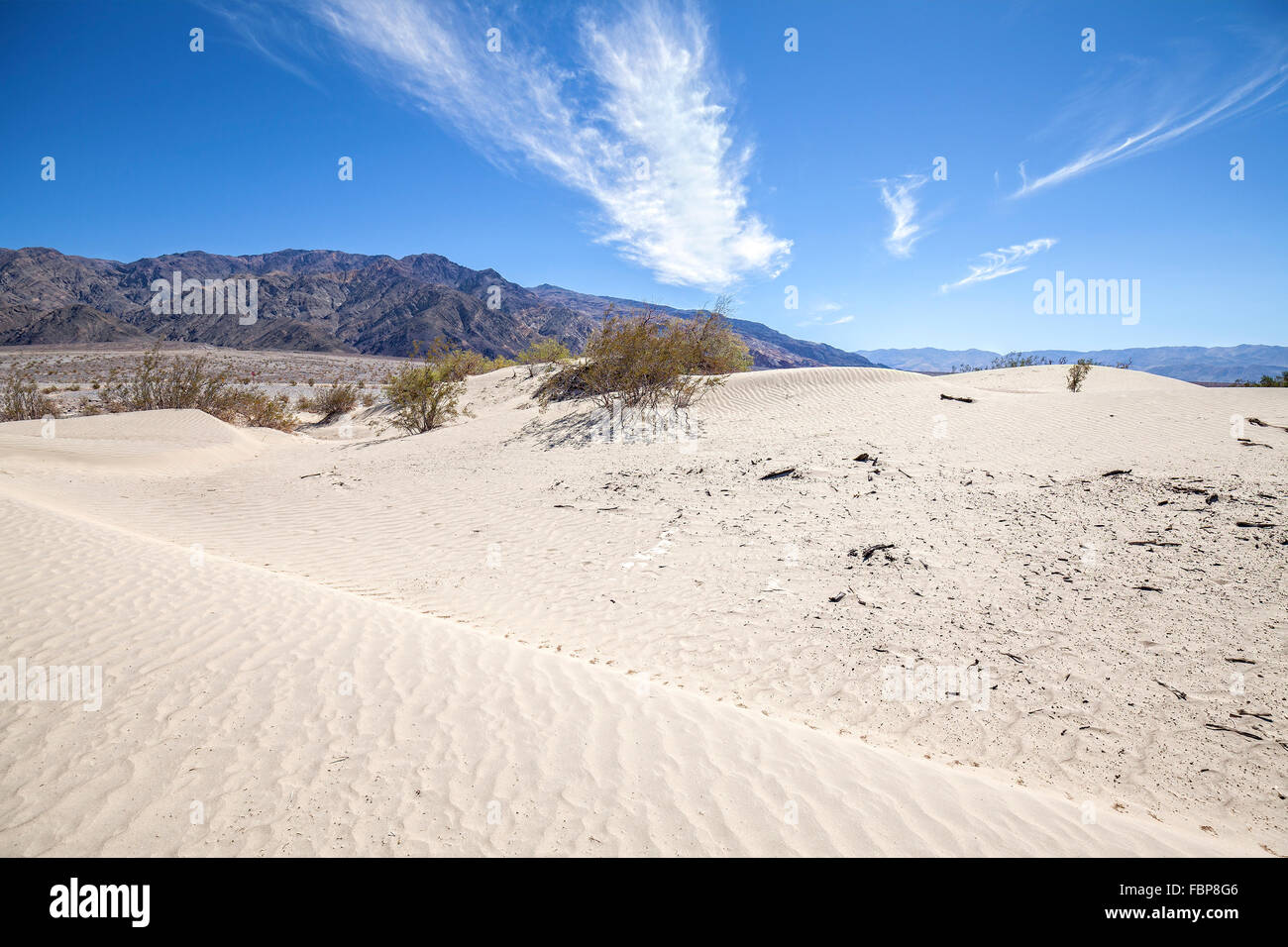 Le dune di sabbia nel Parco Nazionale della Valle della Morte, tubo da stufa di pozzi, California, USA. Foto Stock