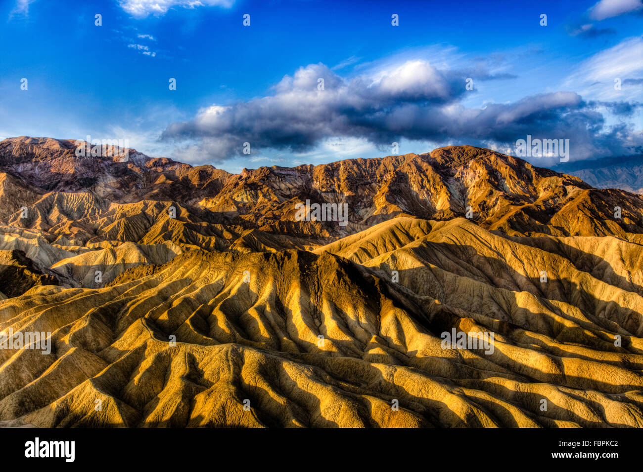 Valle della Morte, Zabriskie Point. Una gamma dinamica di alta qualità Foto Stock