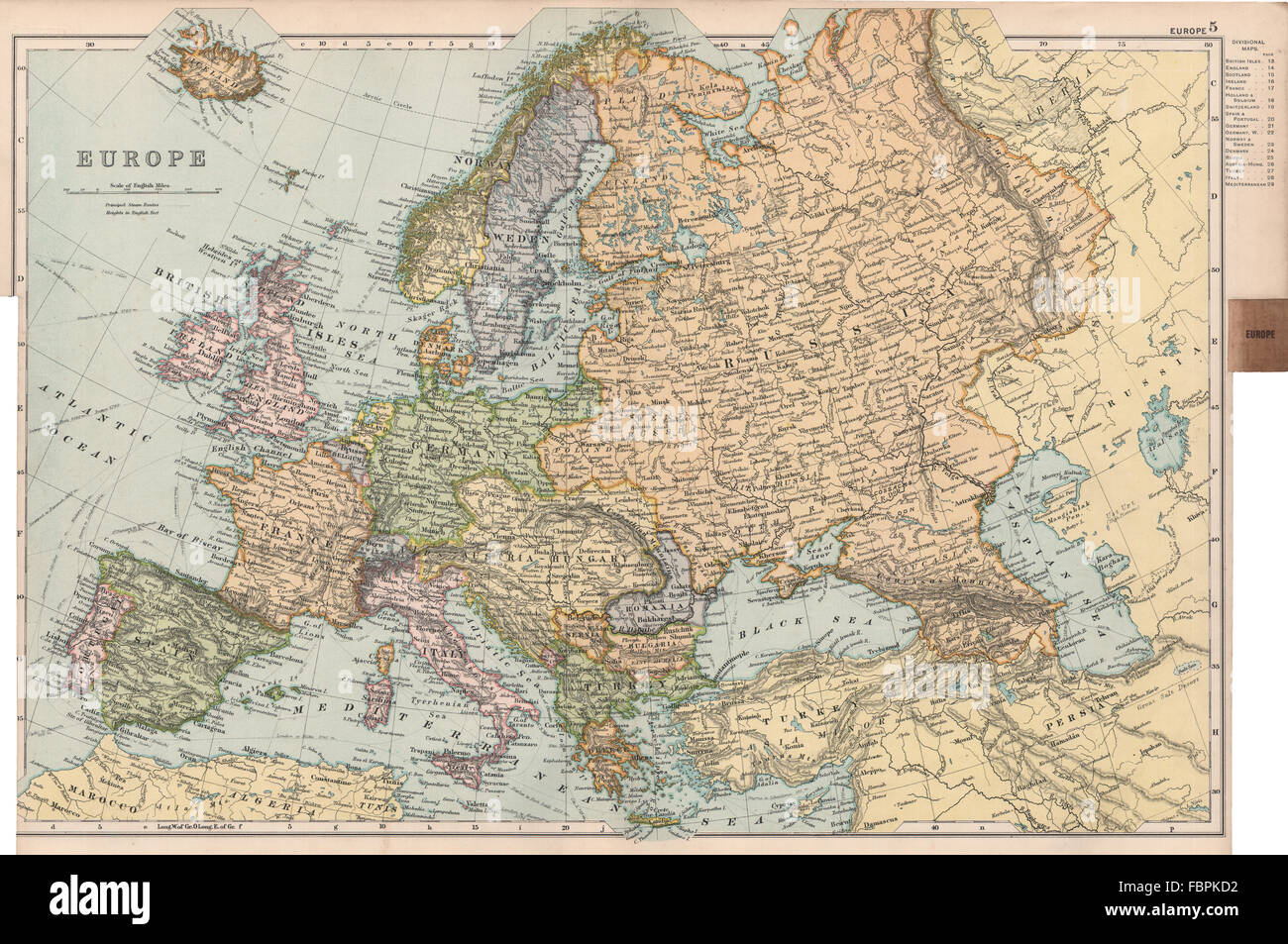 L'Europa politica. Indipendenti stato cretese/Candia Impero Ottomano. BACON 1903 mappa Foto Stock