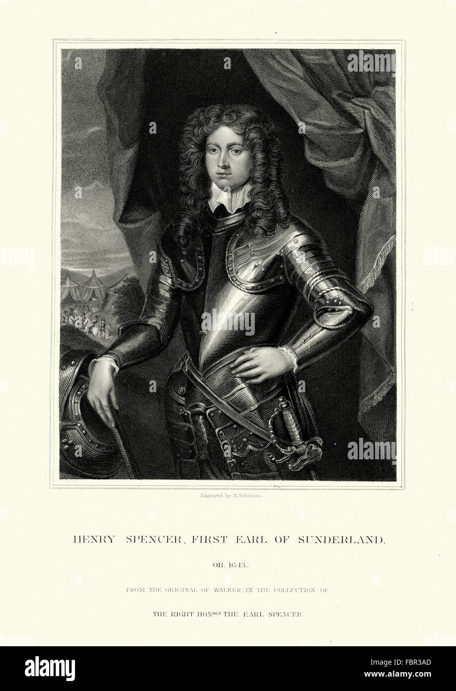 Henry Spencer, 1° Conte di Sunderland 1620 al 1643, un inglese peer dalla famiglia Spencer che hanno combattuto e sono morti in inglese Foto Stock