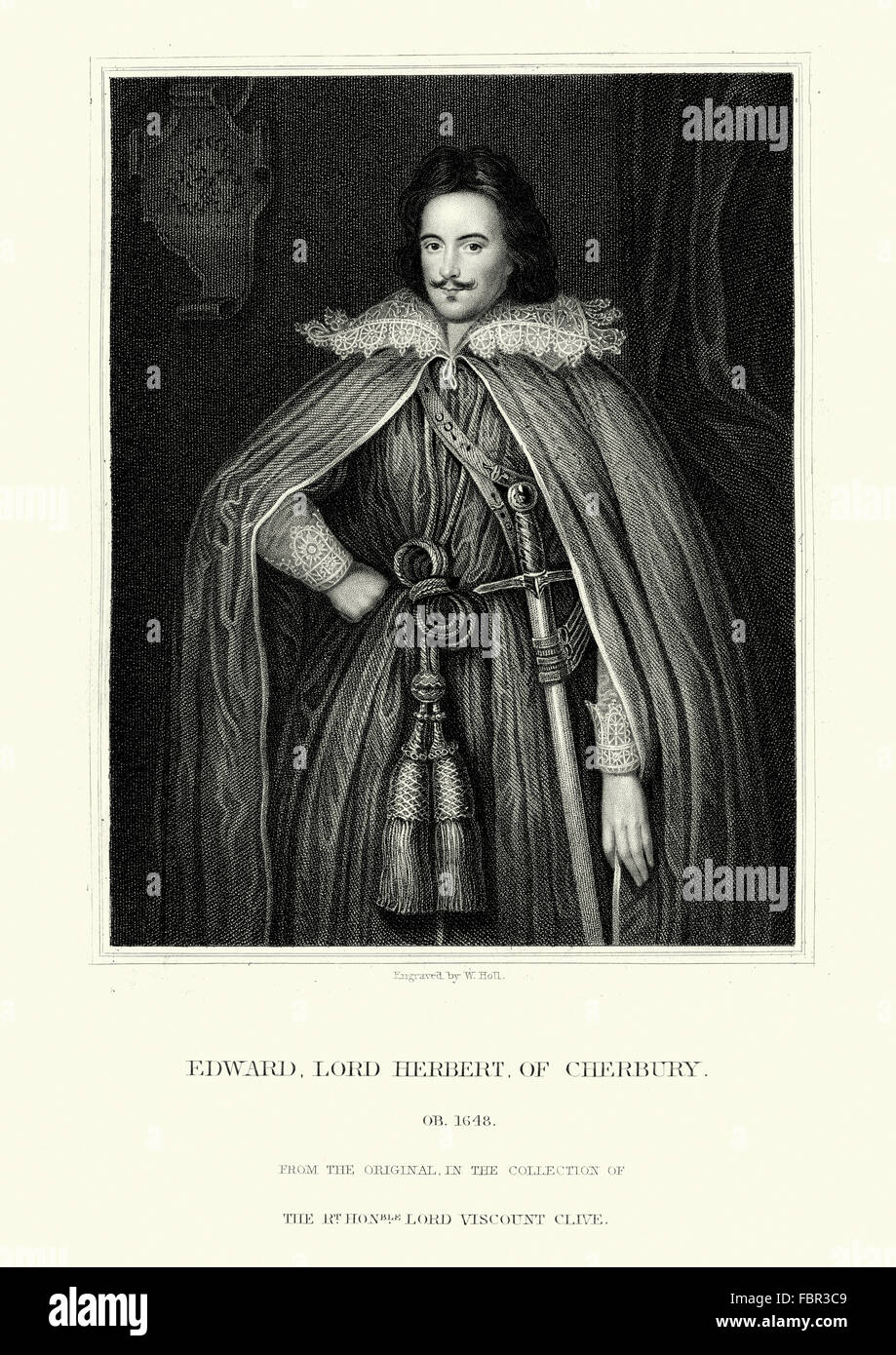 Edward Herbert, primo Baron Herbert di Cherbury o Chirbury 1583 al 20 agosto 1648 era un soldato Anglo-Welsh, Diplomat, storico Foto Stock