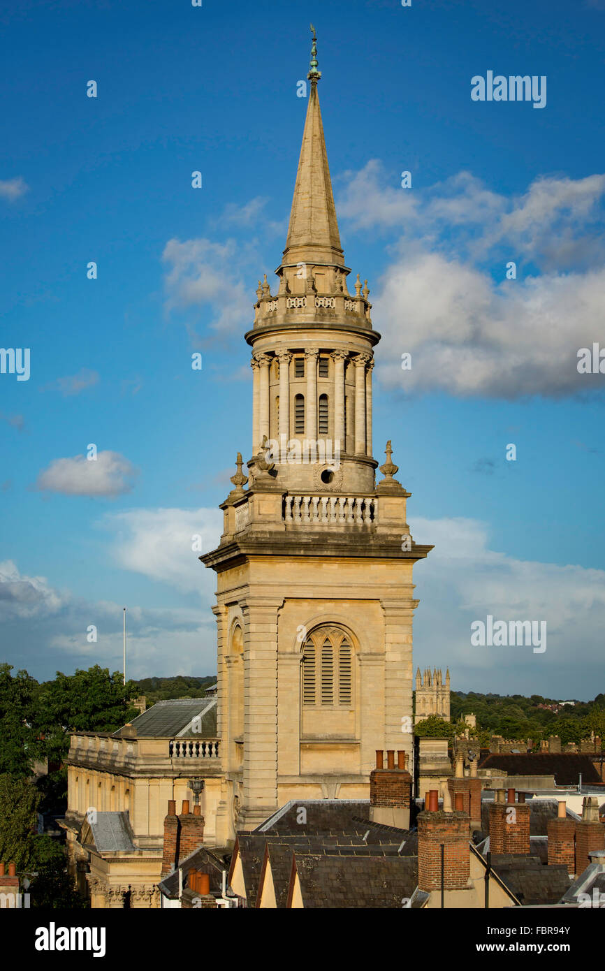 Vista sul tetto del Lincoln College Library di Oxford, Oxfordshire, England, Regno Unito Foto Stock