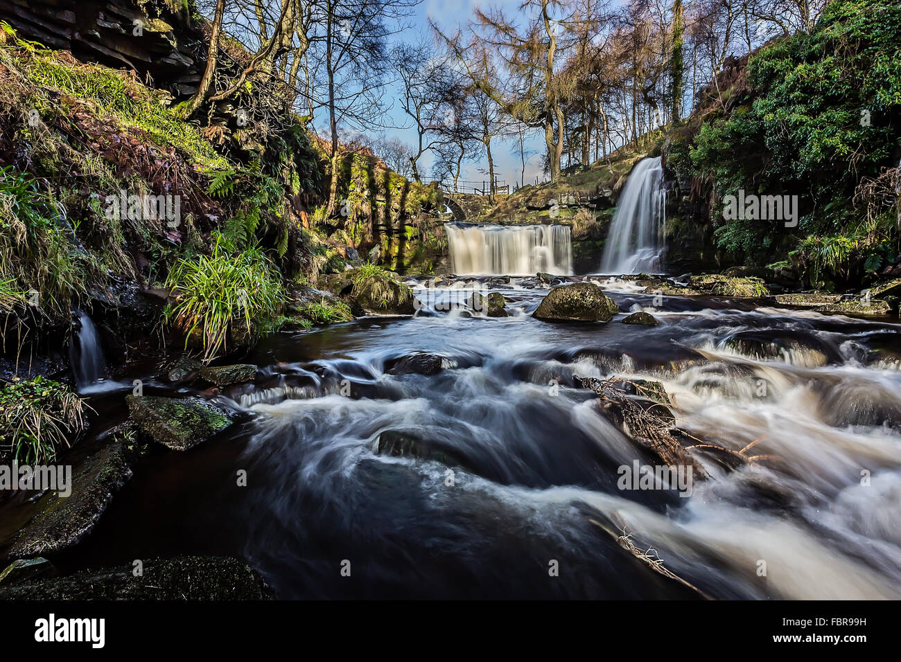 Lumb cade è un noto sito per nuoto selvatico , immersa nella valle sopra Hebden Bridge , Calderdale , West Yorkshire Foto Stock