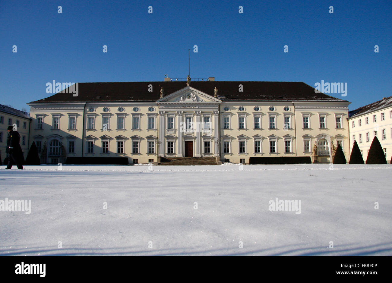Das Schloss Bellevue, Amtssitz des deutschen Bundespraesidenten, Berlin-Tiergarten. Foto Stock