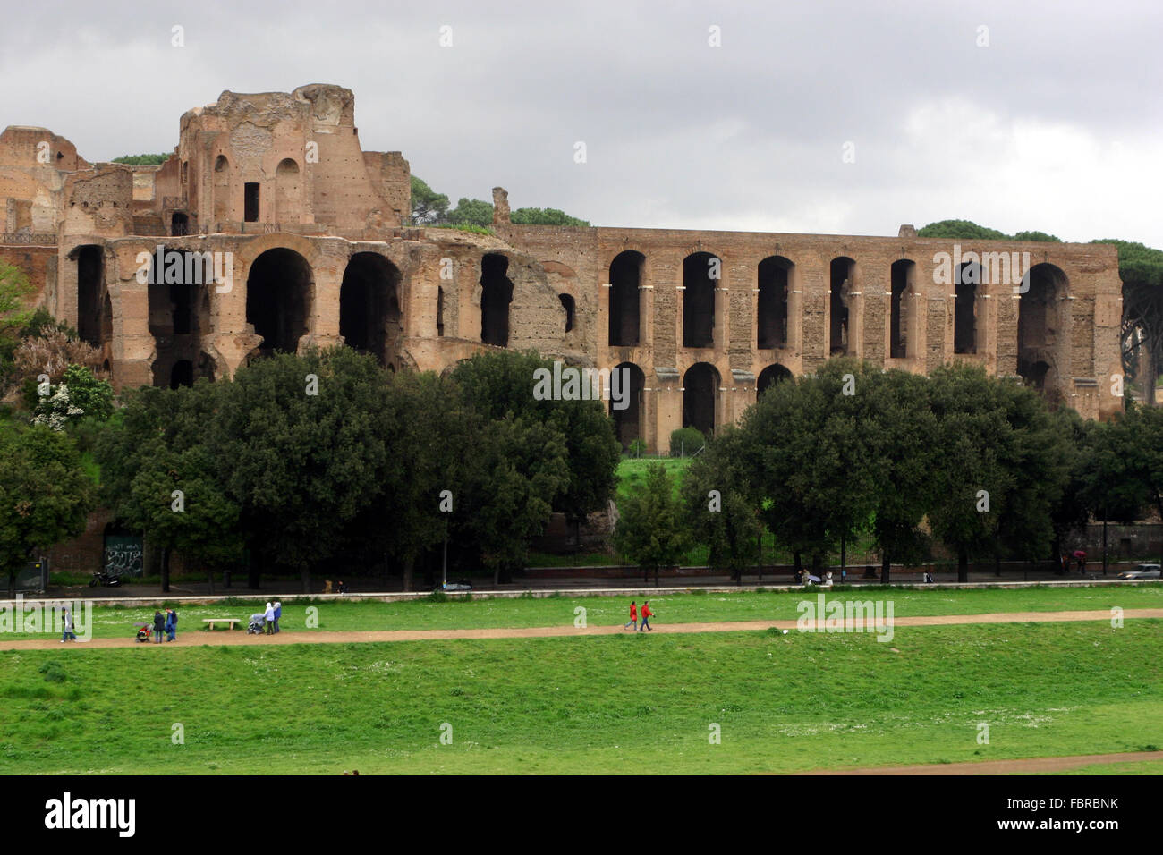 Palazzo di Settimio Severo & Circus Maximus, Roma Italia Foto Stock