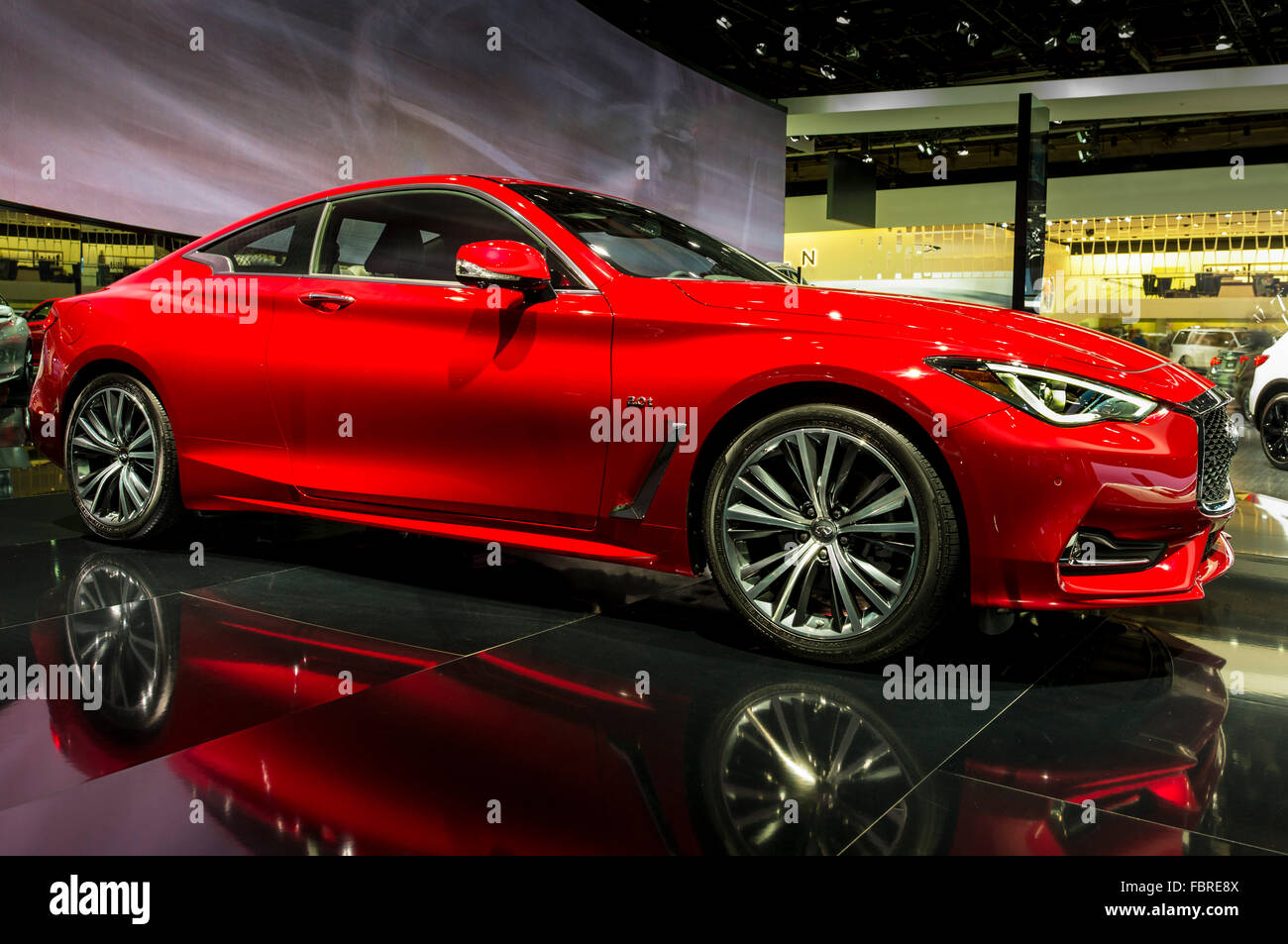 2017 Infiniti Q60 al North American International Auto Show di Detroit 2016. Foto Stock