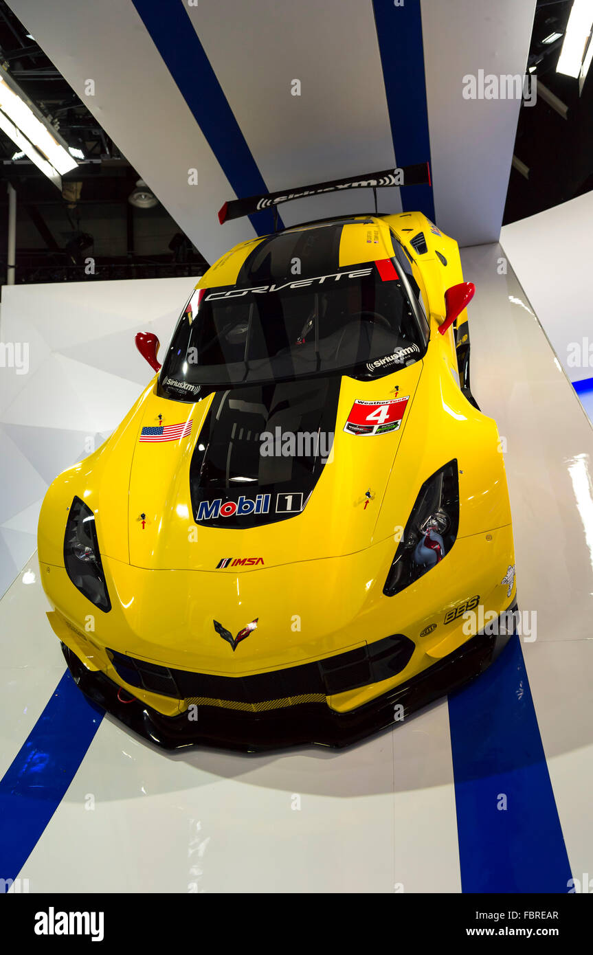 La Corvette della Le Mans Series racer al North American International Auto Show di Detroit 2016. Foto Stock