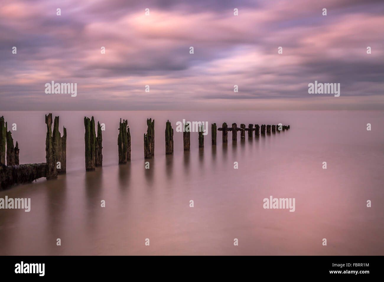 Le difese del mare del Nord Litorale Kent Foto Stock