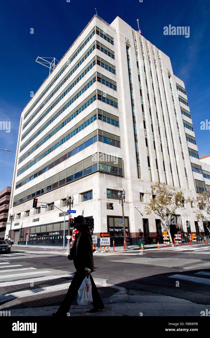 Il Los Angeles Times edificio nel centro di L.A., nel dicembre 2015. Foto Stock