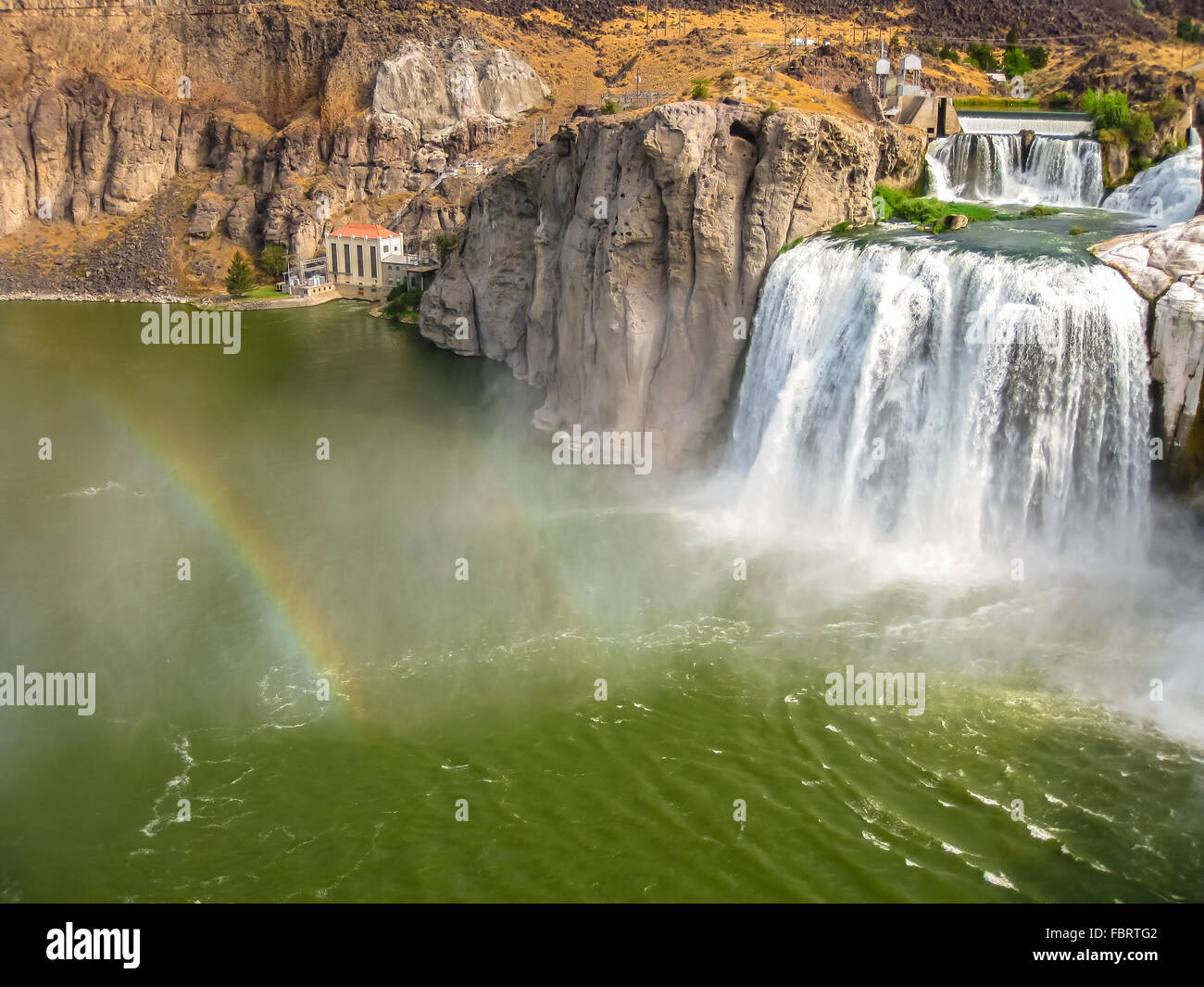 Rainbow in Shoshone Falls Idaho Foto Stock