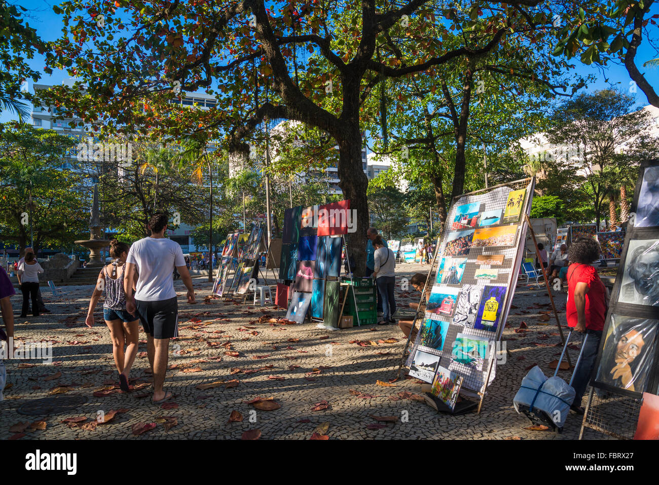 Ipanema mercatino hippy, Rio de Janeiro, Brasile Foto Stock