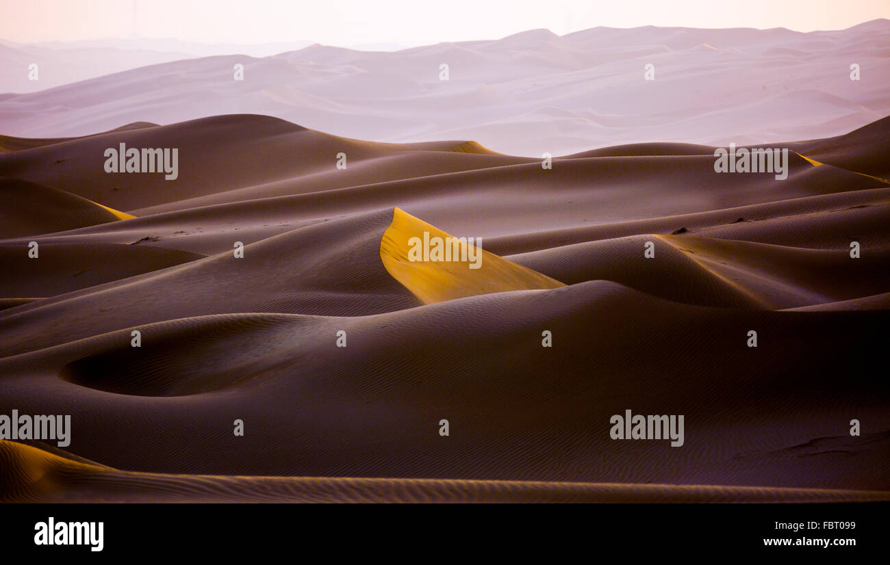 Le dune di sabbia, Rub' al Khali o Empty Quarter, Emirati Arabi Uniti Foto Stock