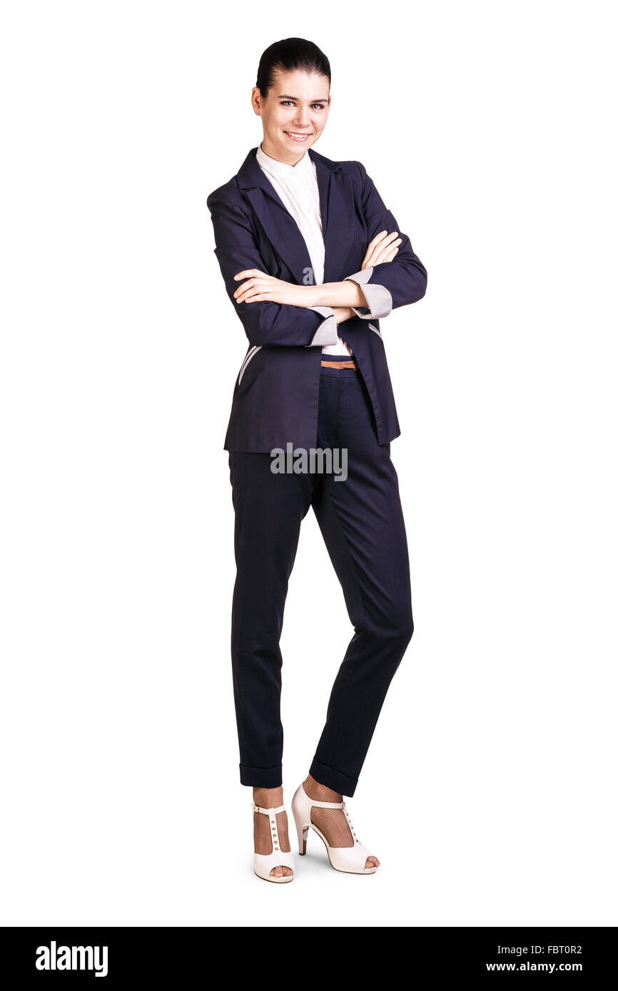 Lunghezza completa business donna con bracci incrociati Foto Stock