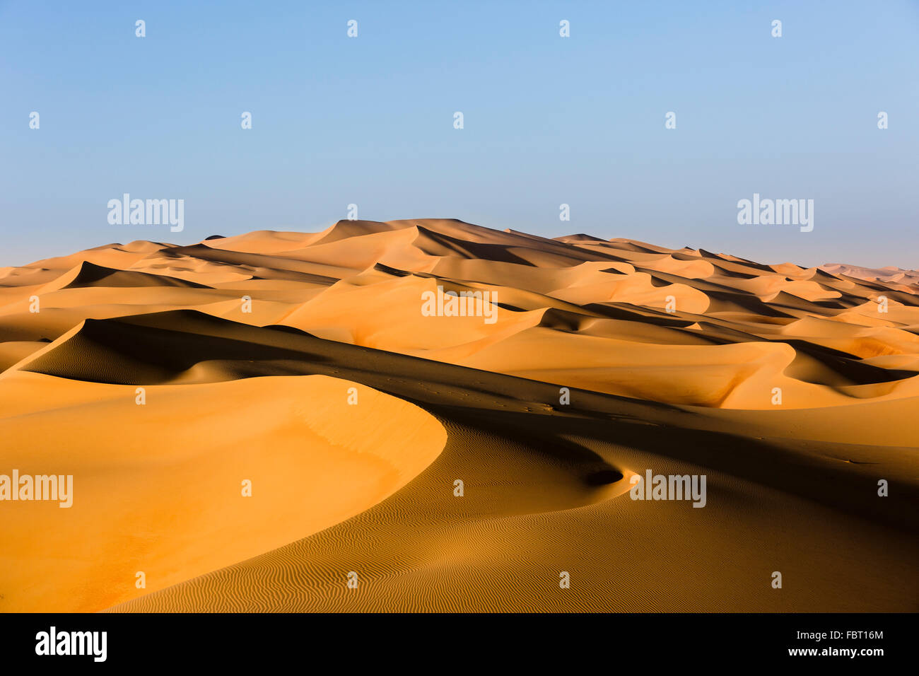 Le dune di sabbia, Rub' al Khali o Empty Quarter, Emirati Arabi Uniti Foto Stock