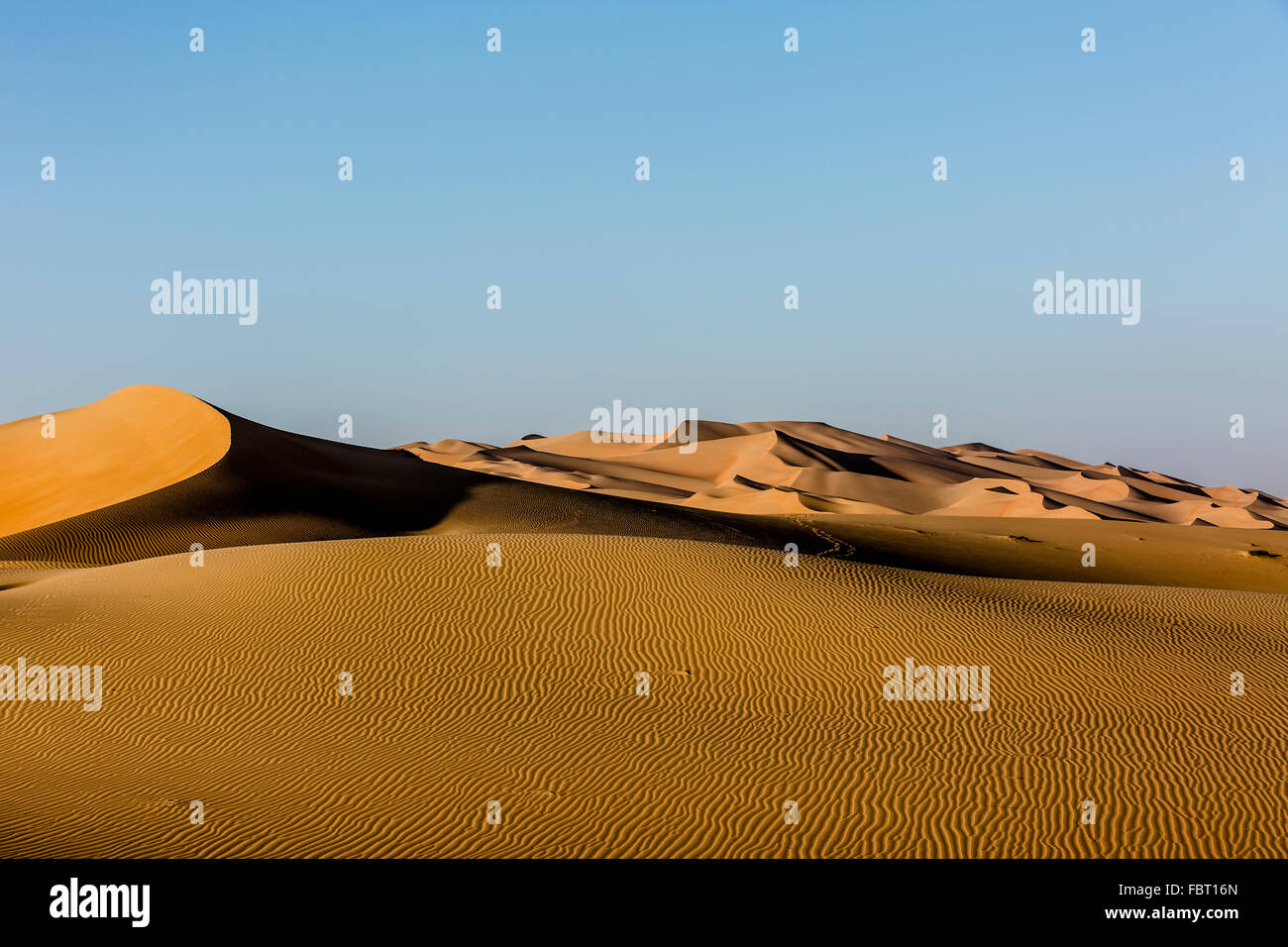 Le dune di sabbia, Rub' al Khali o Empty Quarter, Emirati Arabi Uniti Foto Stock