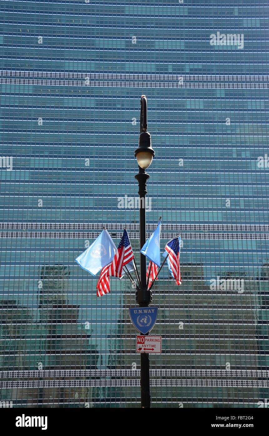 La sede centrale delle Nazioni Unite nella costruzione di NY Foto Stock