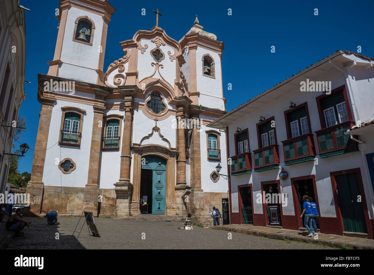 La chiesa di Nostra Signora del Pilar, Ouro Preto, Minas Gerais, Brasile Foto Stock