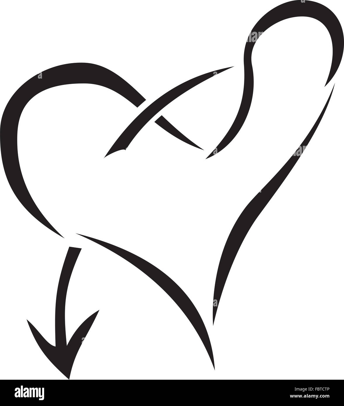 Cuore tatuaggio tribali Foto Stock