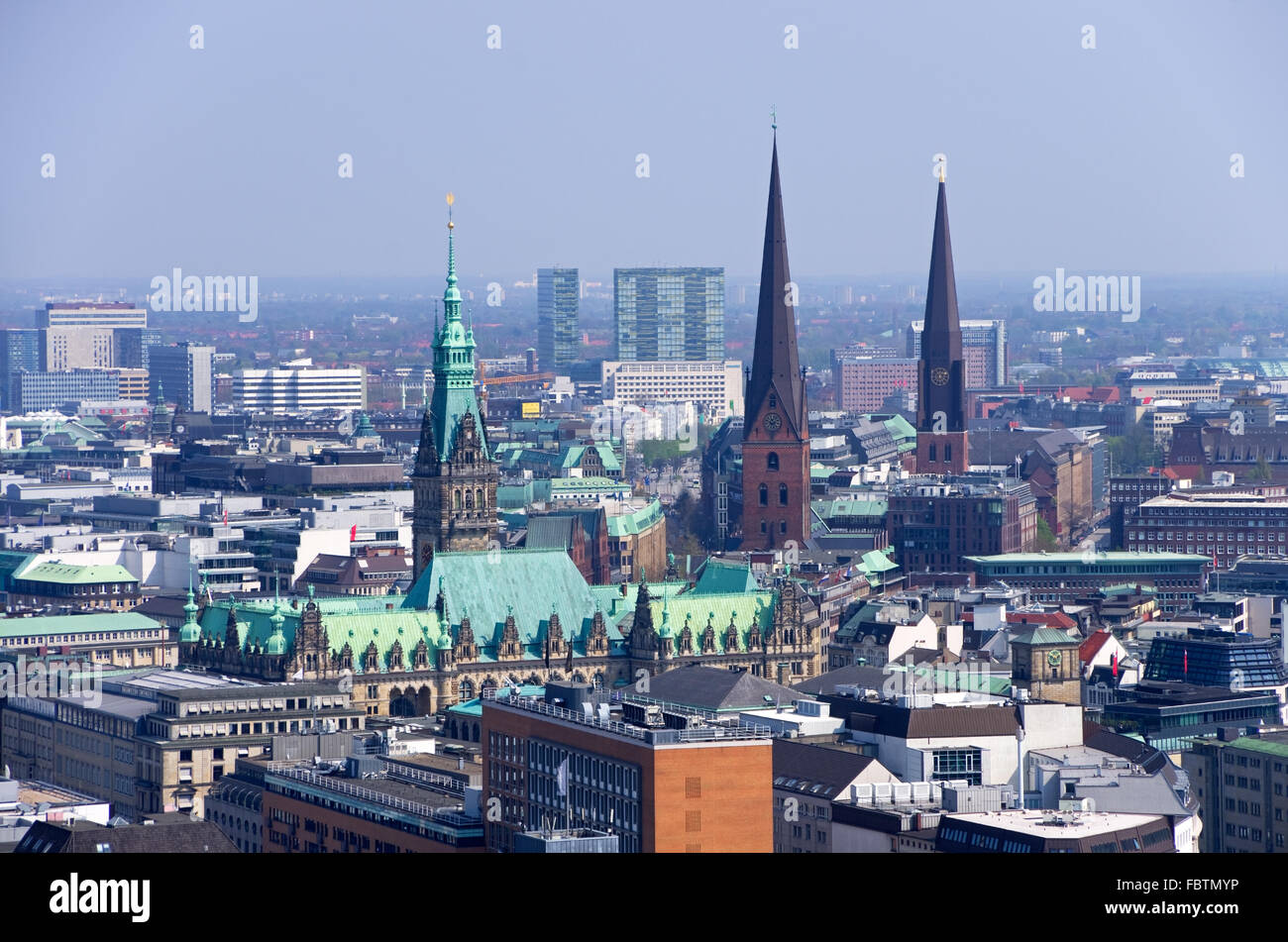 skyline di Amburgo Foto Stock