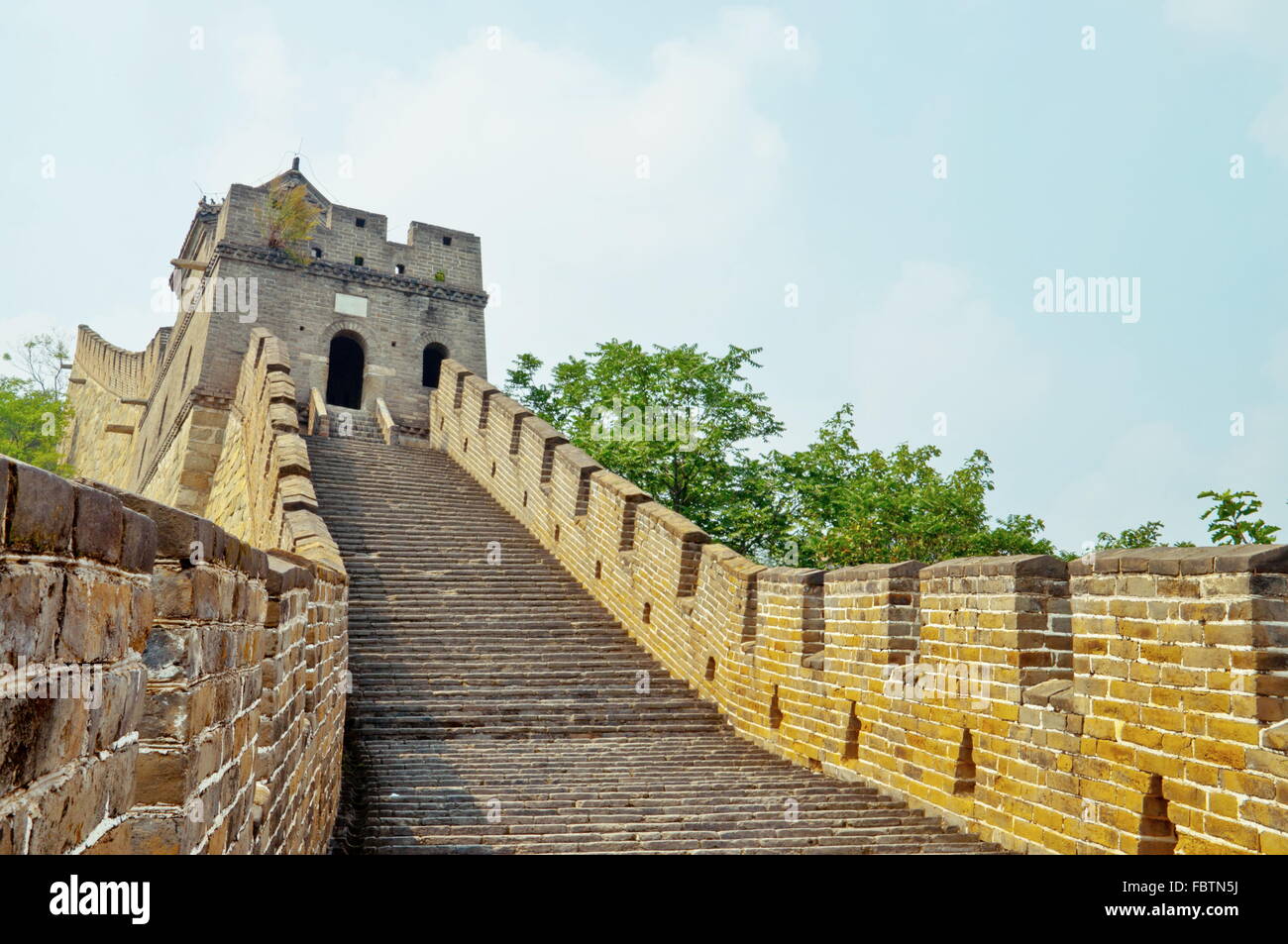 La sezione della Grande Muraglia a Mutianyu sito Foto Stock