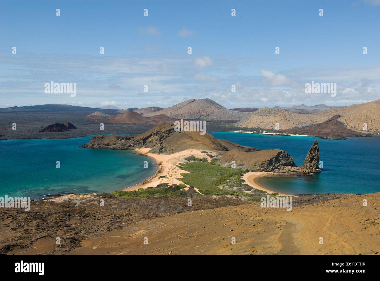 Vista dalla cima del bartolome island, Galapagos, Ecuador Foto Stock