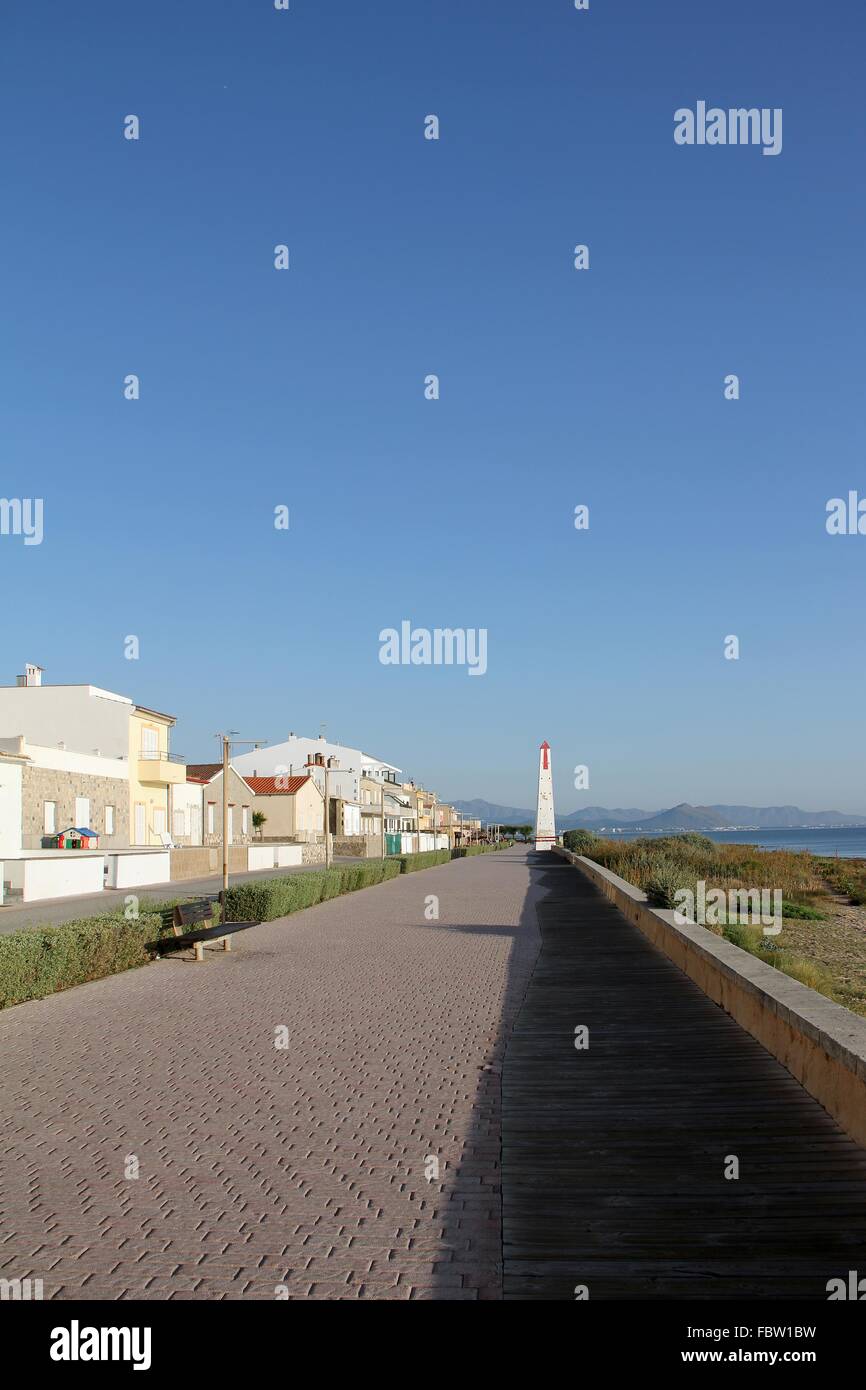 Esplanade a Can Picafort Maiorca Foto Stock